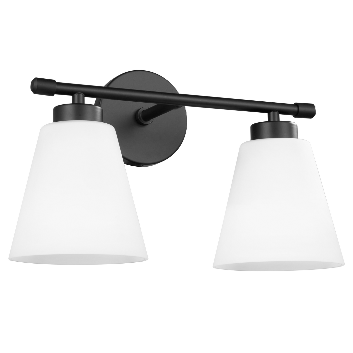 Hamilyeah 2-Light Black Vanity Lights with Frosted Milk Glass Shade