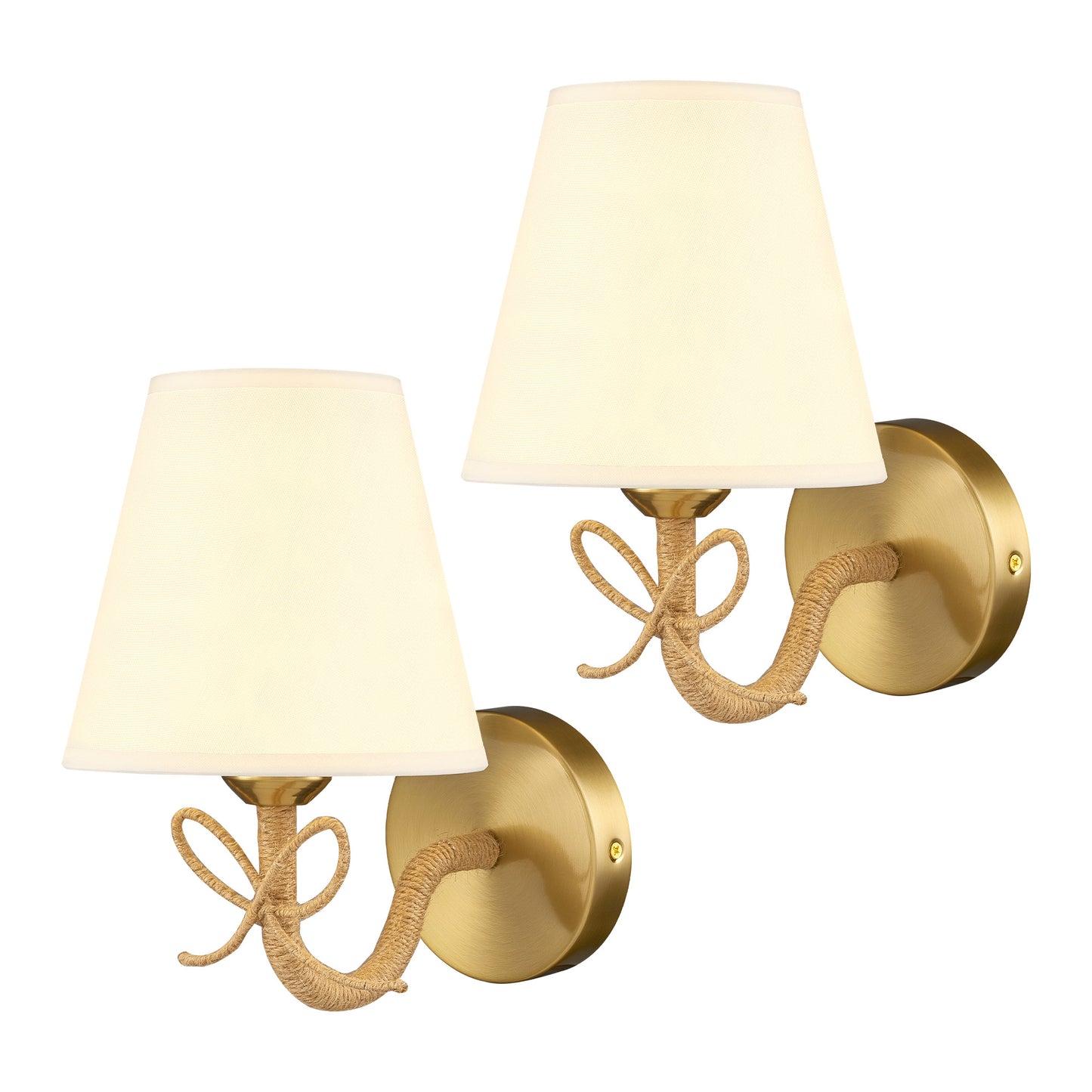 Aurelia Gold Bow Cordless Wall Sconces Set of 2 with Rechargeable RGB Bulbs