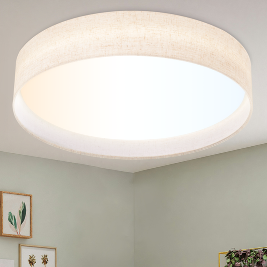 Hamilyeah 20" Flush Mount Ceiling Light Dimmable with Fabric Shade