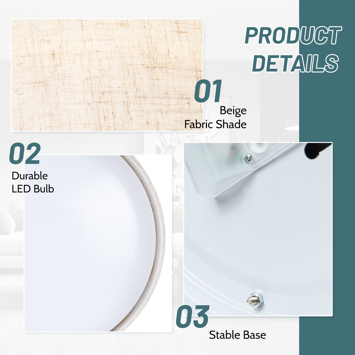 Hamilyeah LED Ceiling Light Flush Mount 12" 24W 5CCT Dimmable