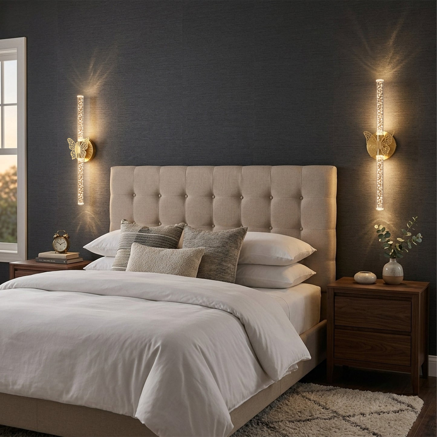 Aurelia Gold Butterfly Battery Operated Wall Sconces Set of 2