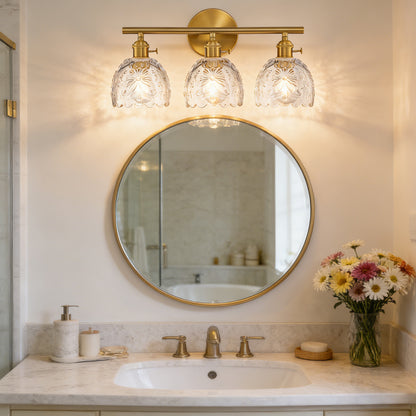 Aurelia 3-Light Floral Glass Vanity Light