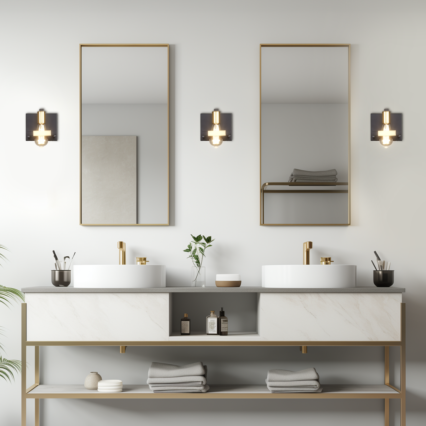 Noir Matte Industrial Wall Sconce set of 2