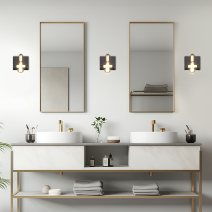 Noir Matte Industrial Wall Sconce set of 2