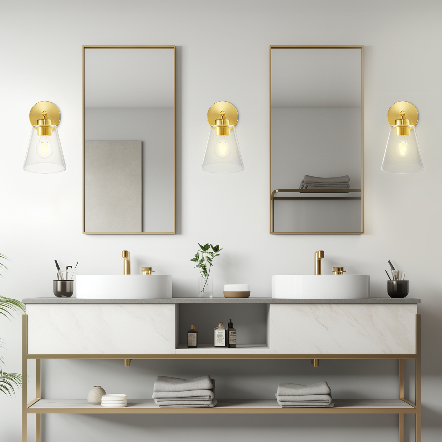 Aurelia Wall Sconces with Triangular Glass Shade