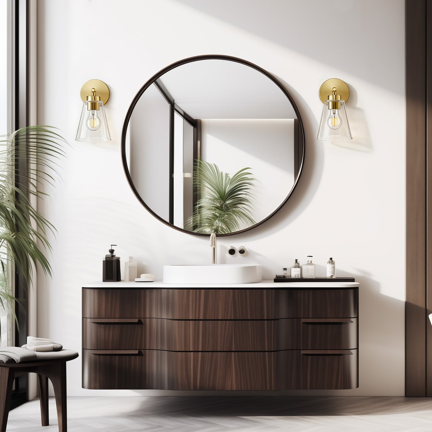 Aurelia Wall Sconces with Triangular Glass Shade