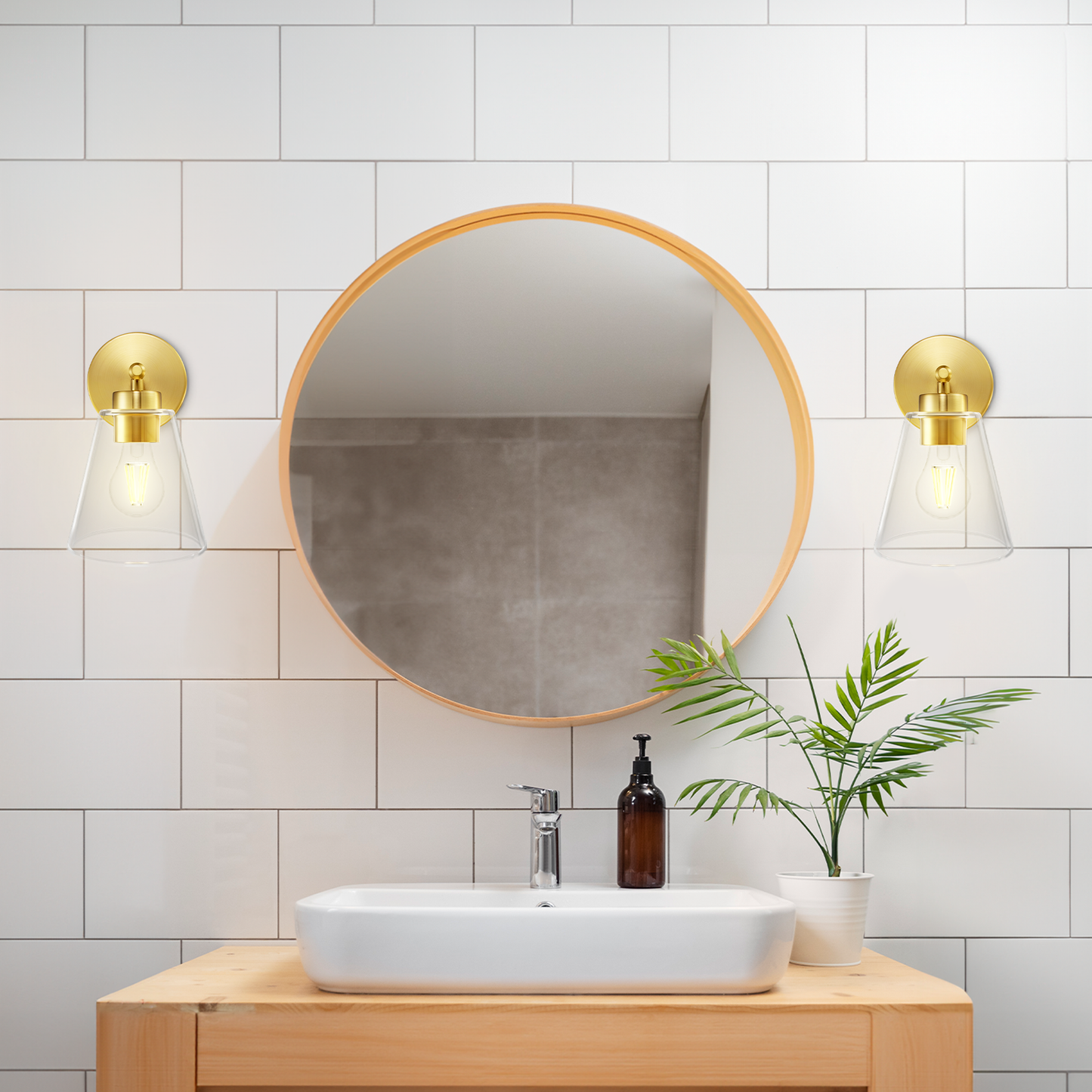 Aurelia Wall Sconces with Triangular Glass Shade