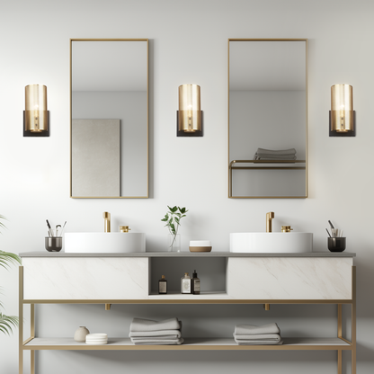 Hamilyeah Industrial Vintage Brass Gold Wall Sconces with Grid Mesh Shade Set of 2