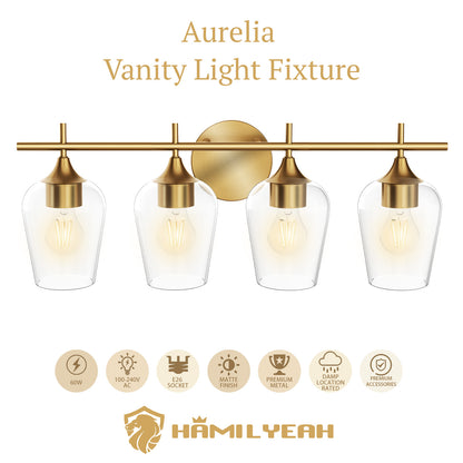 Aurelia 4-Light Bathroom Vanity Light Fixture