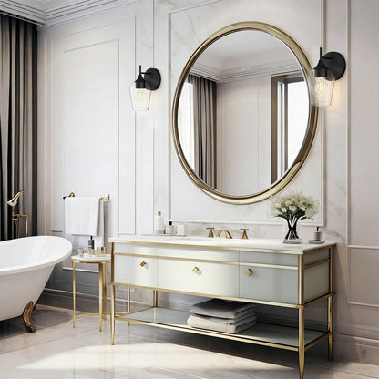 Noir Wall Sconces with Clear Champagne Glass