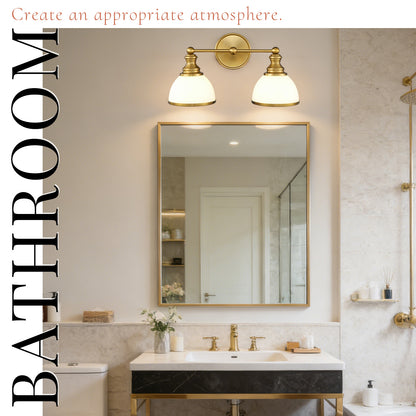 Aurelia 2-Light Gold Bathroom Vanity Light