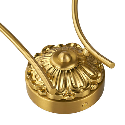 Aurelux Gold 2-Light Glass  Floral Vanity Light  Fixture