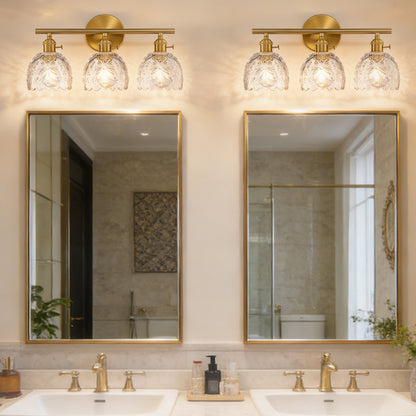 Aurelia 3-Light Floral Glass Vanity Light