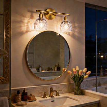 Aurelia 2-Light Floral Glass Vanity Light