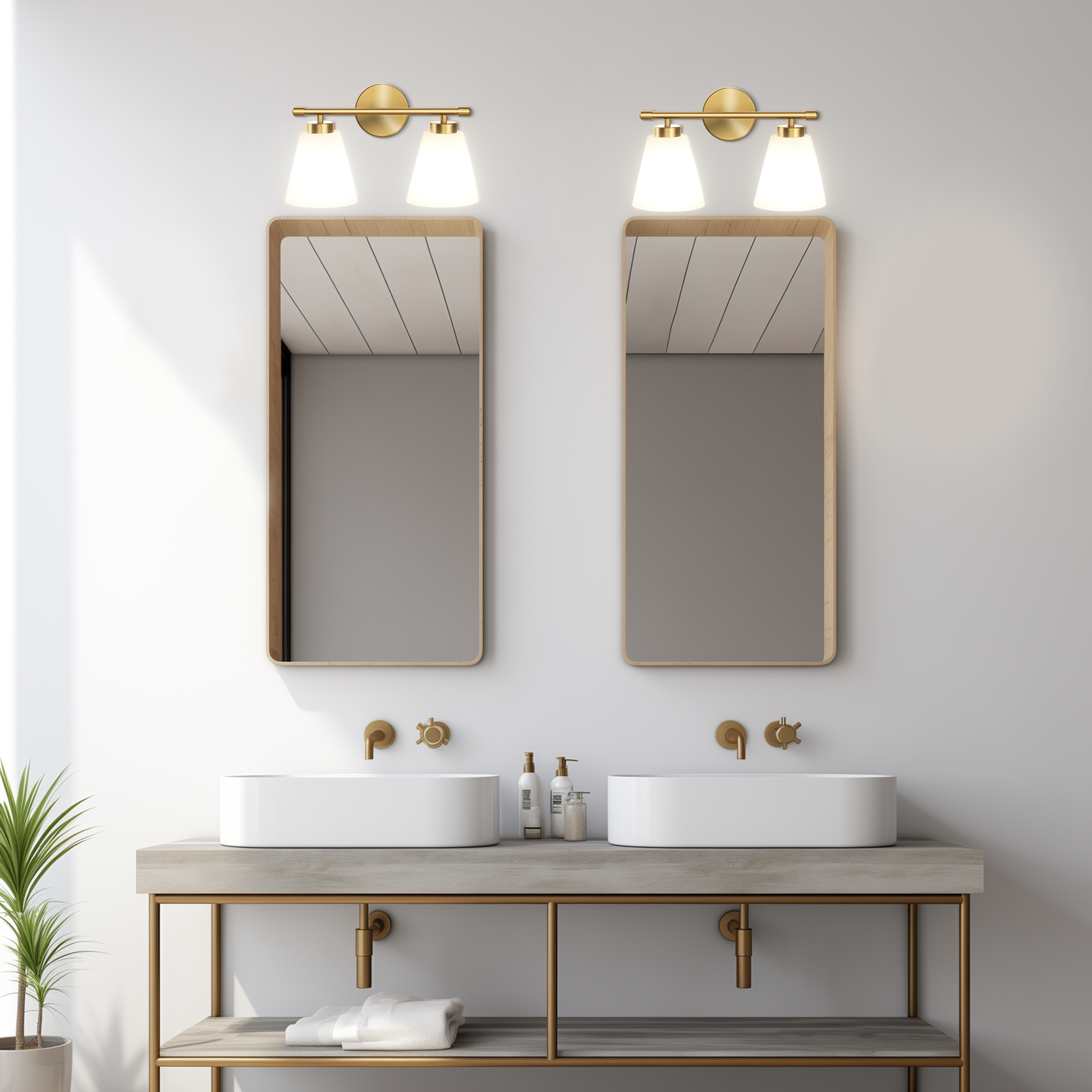 Aurelia 2-Light Fixture with Frosted Glass Shade