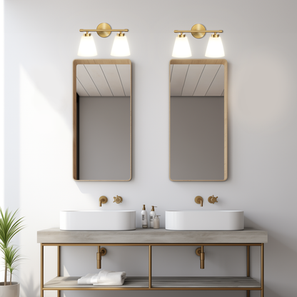 Aurelia 2-Light Fixture with Frosted Glass Shade