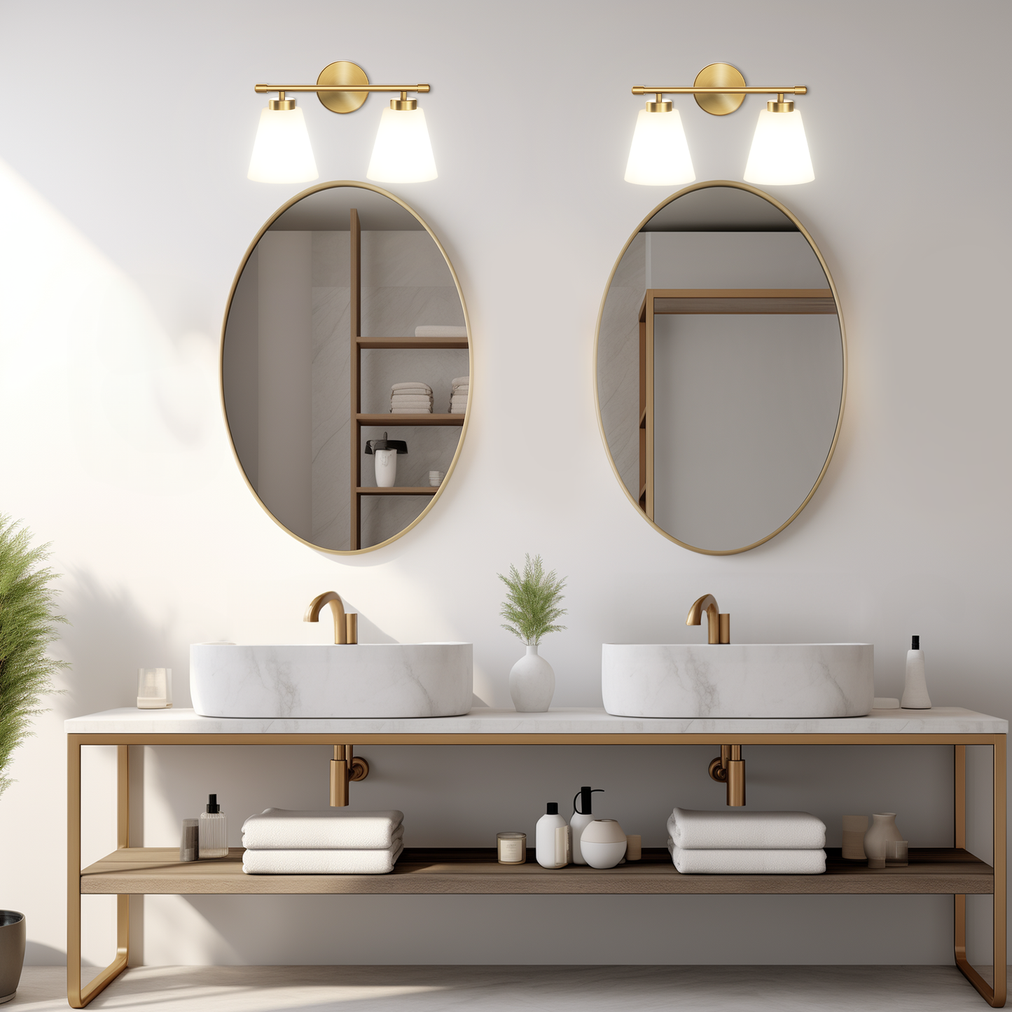 Aurelia 2-Light Fixture with Frosted Glass Shade