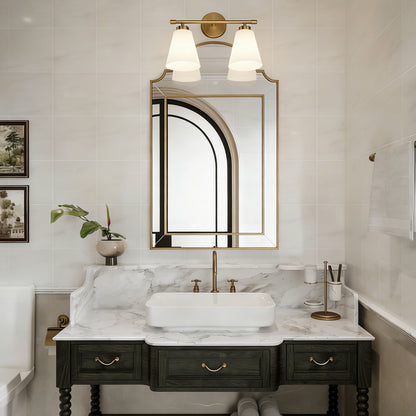 Aurelia 2-Light Fixture with Frosted Glass Shade