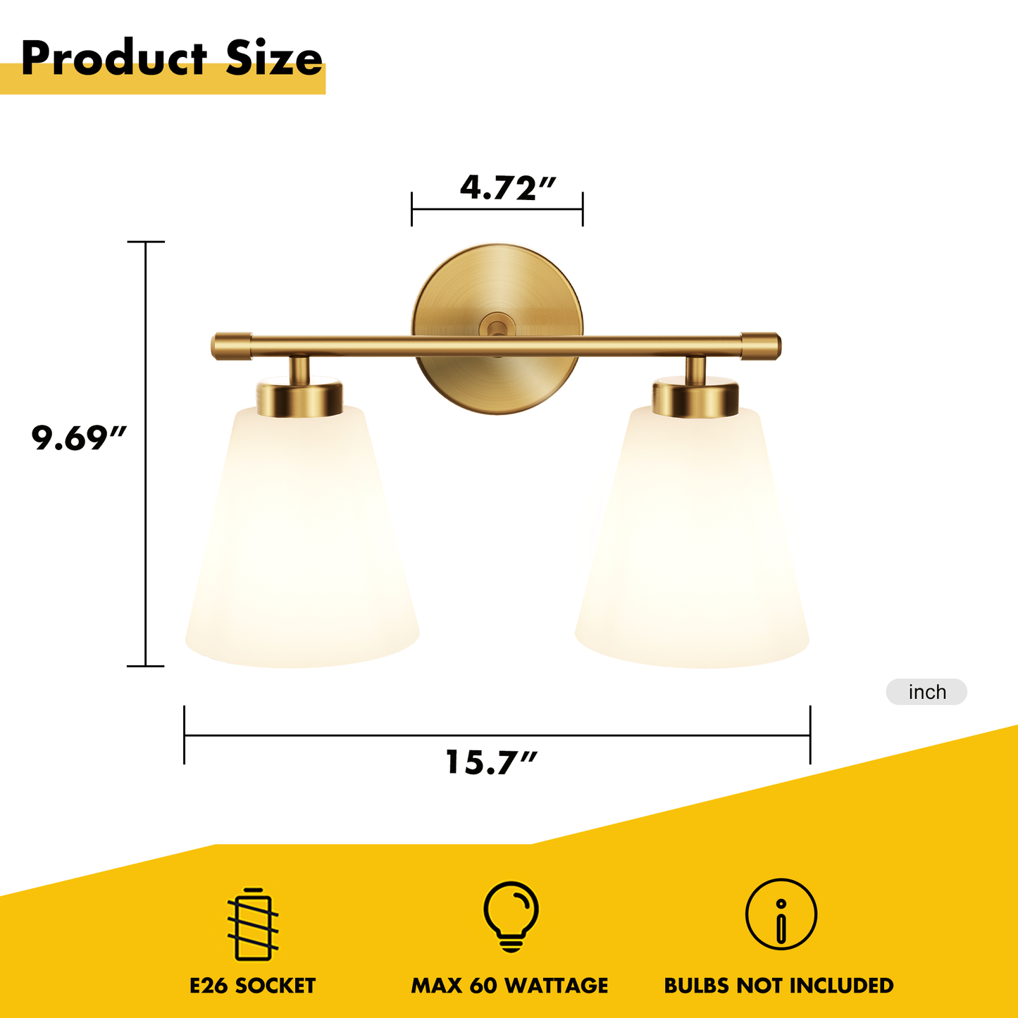 Aurelia 2-Light Fixture with Frosted Glass Shade