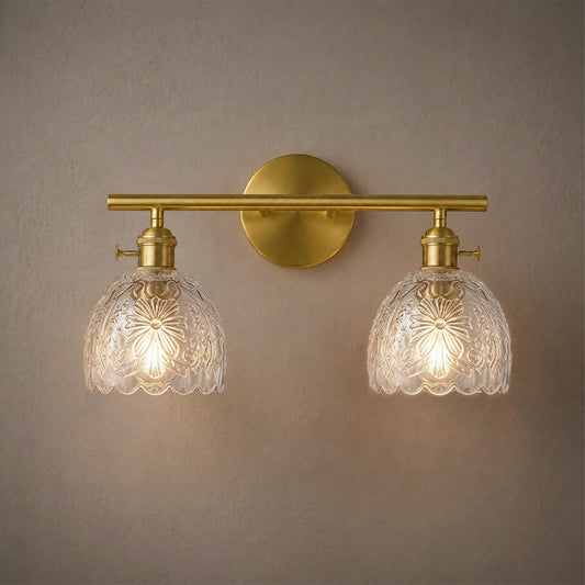 Aurelia 2-Light Floral Glass Vanity Light