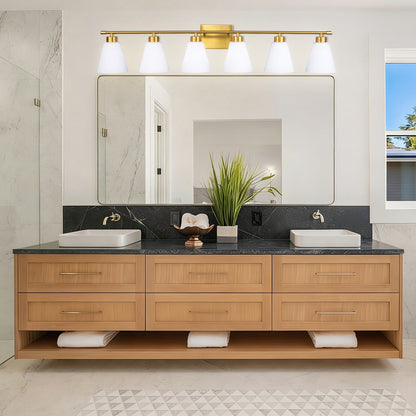 Aurelux Vanity Light with Frosted Glass Shades