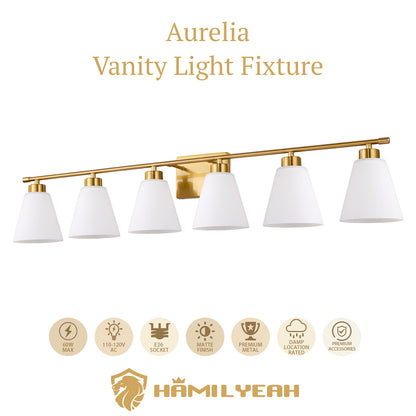 Aurelux Vanity Light with Frosted Glass Shades