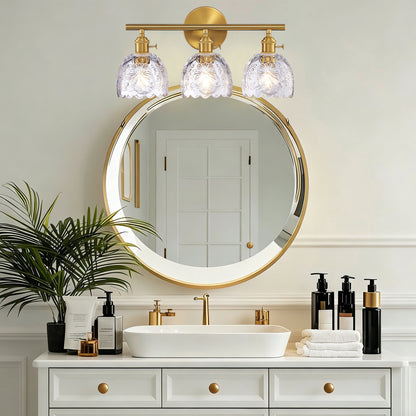 Aurelia 3-Light Floral Glass Vanity Light