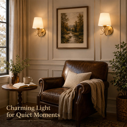 Aurelia  Gold Bow Cordless Wall Sconces Set of 2 with Rechargeable RGB Bulbs