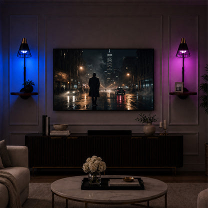 Aurelia  Cordless Wall Sconce with Shelf, Rechargeable RGB Lamp