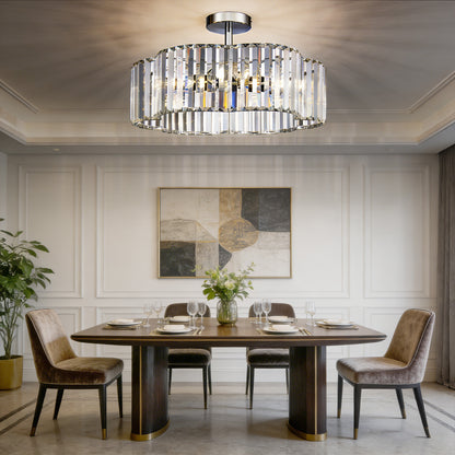 Aeris 20inch 4-Light Crystal Semi Flush Mount Ceiling Light