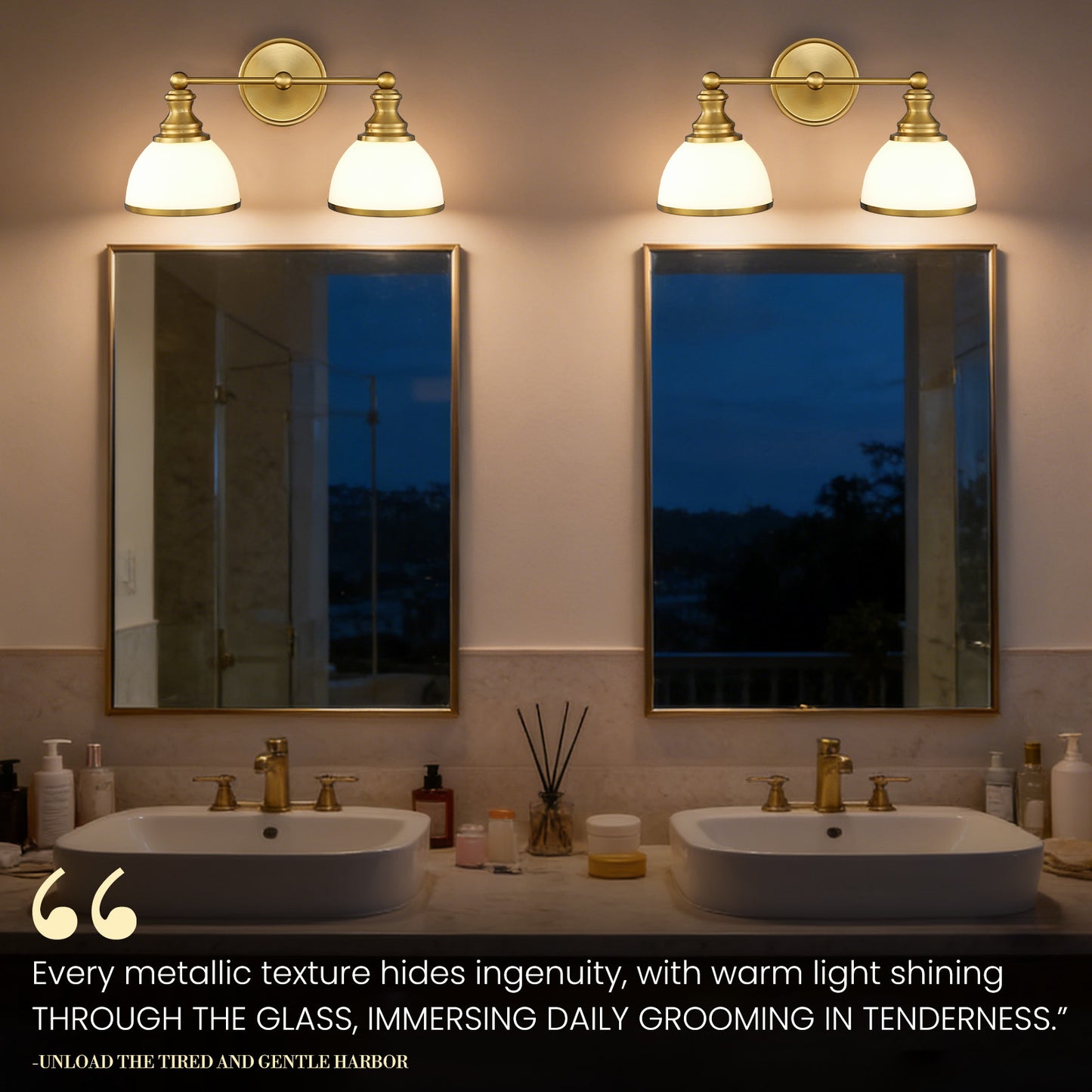 Aurelia 2-Light Gold Bathroom Vanity Light