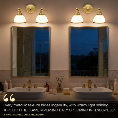 Aurelia 2-Light Gold Bathroom Vanity Light