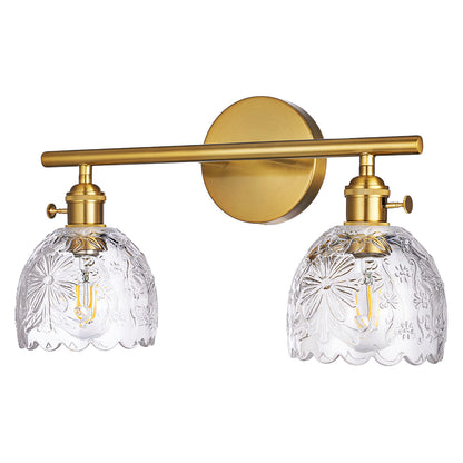 Aurelia 2-Light Floral Glass Vanity Light