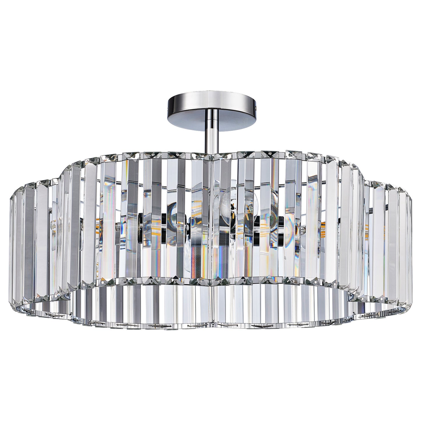 Aeris 20inch 4-Light Crystal Semi Flush Mount Ceiling Light