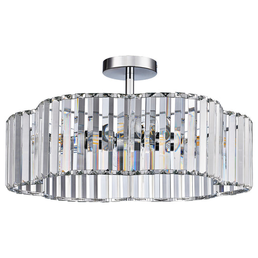 Aeris 20inch 4-Light Crystal Semi Flush Mount Ceiling Light