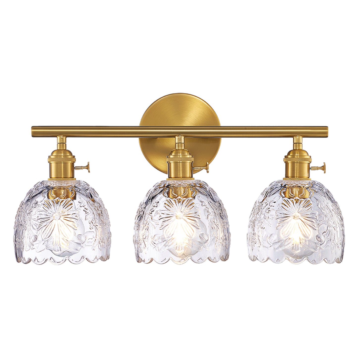 Aurelia 3-Light Floral Glass Vanity Light
