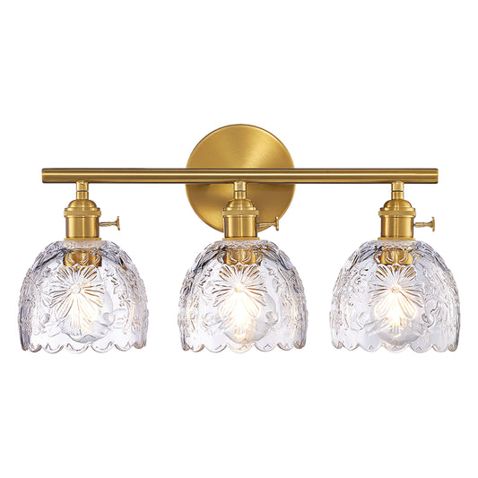 Aurelia 3-Light Floral Glass Vanity Light