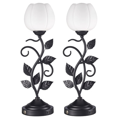 Cozyloom Black Vintage Table Lamp Set of 2 with USB