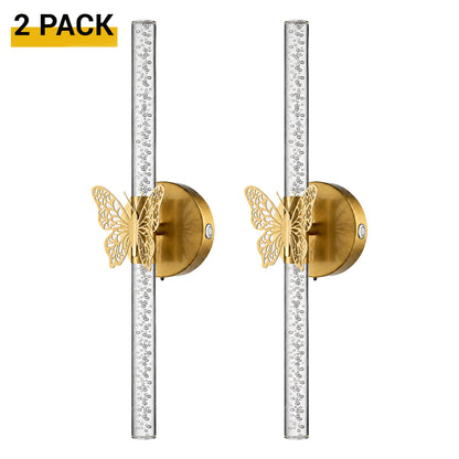 Aurelia Gold Butterfly Battery Operated Wall Sconces Set of 2