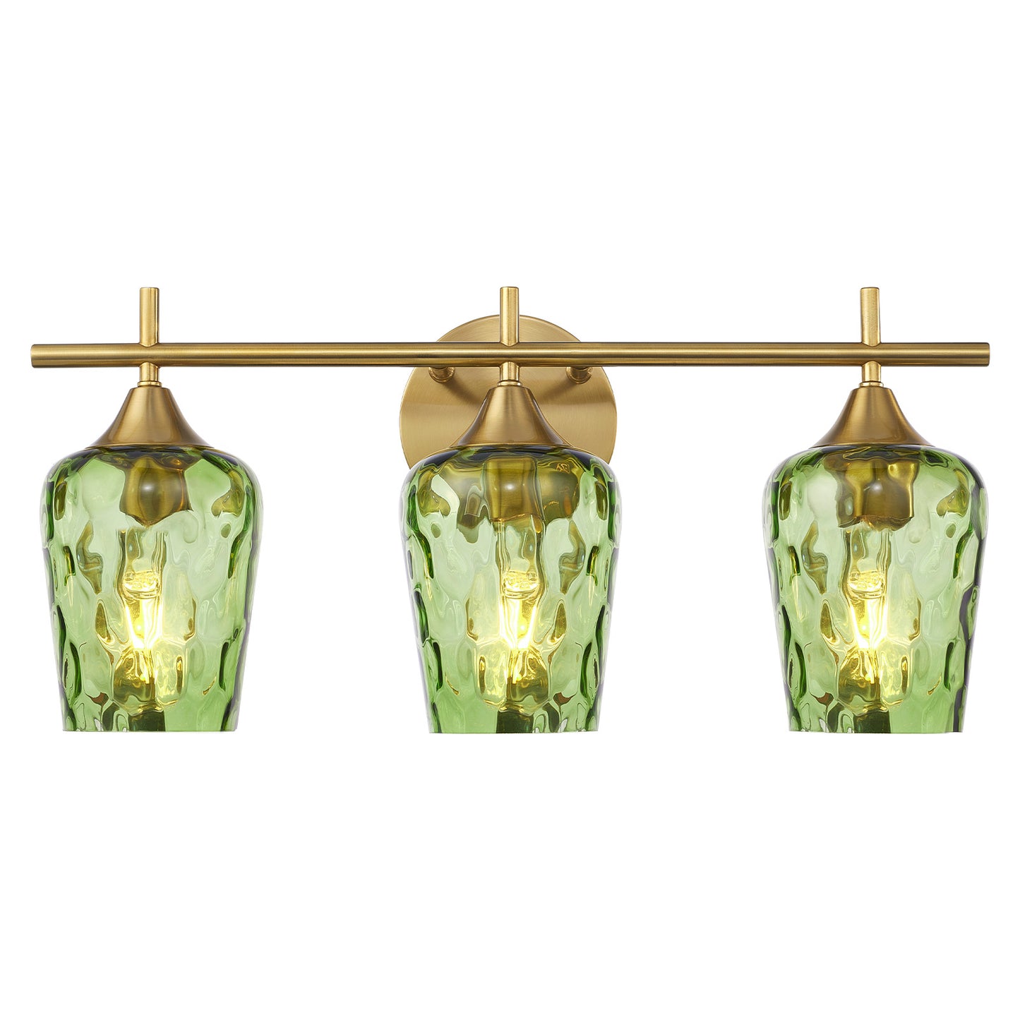 Aurelia 3-Light Gold Hammered Glass Bathroom Vanity Light