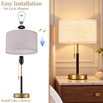 Hamilyeah 16.5" Table Lamps Set of 2, Mid Century Modern Lamps for Bedroom