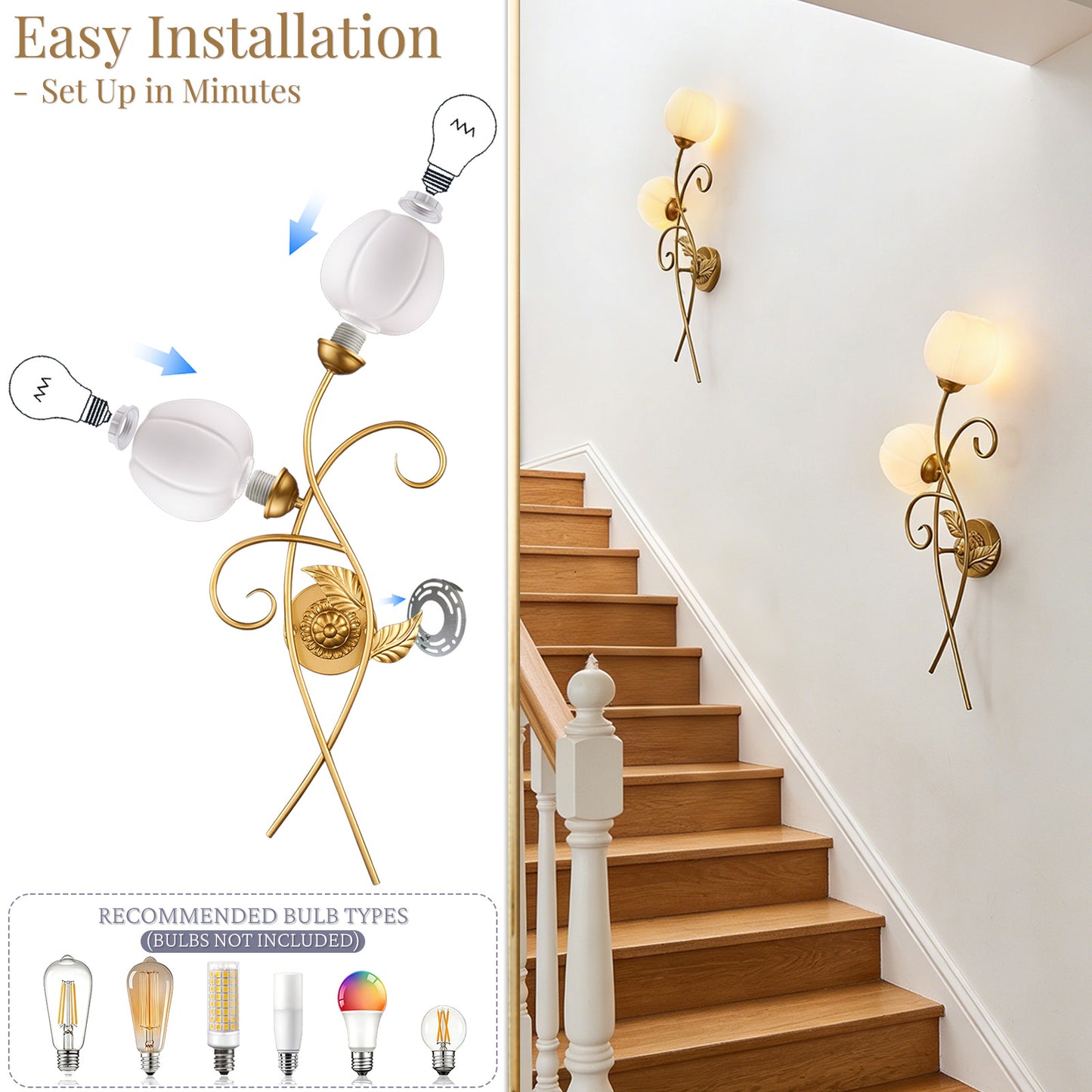 Aurelia Gold 2-Light Vintage Wall Sconces