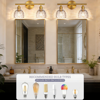 Aurelia 2-Light Floral Glass Vanity Light