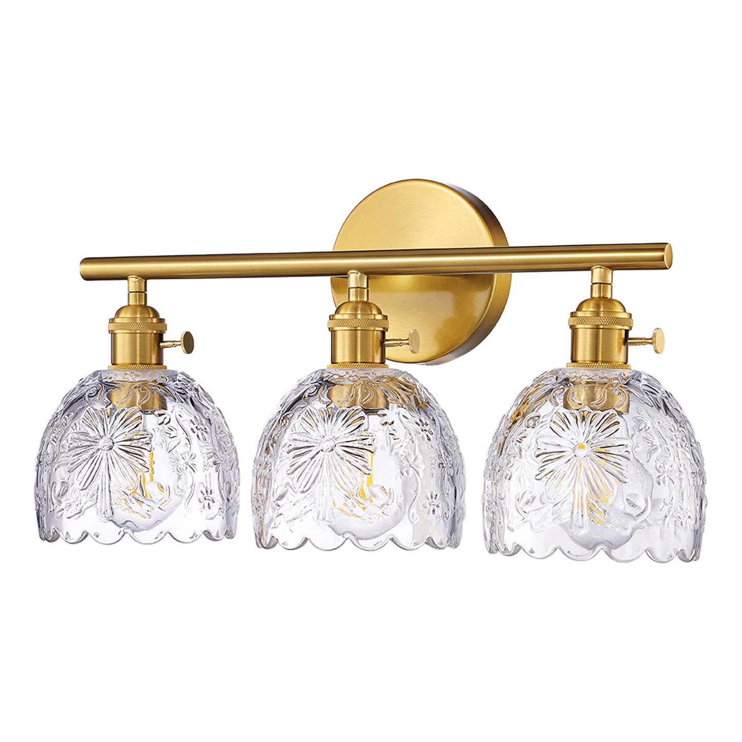 Aurelia 3-Light Floral Glass Vanity Light