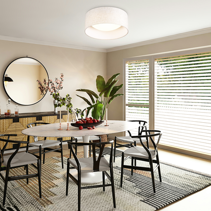 Aeris 10inch LED Flush Mount Ceiling Light with Fabric Shade 5CCT Dimmable