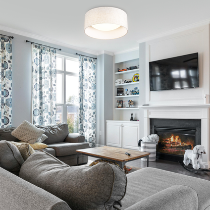 Aeris 10inch LED Flush Mount Ceiling Light with Fabric Shade 5CCT Dimmable