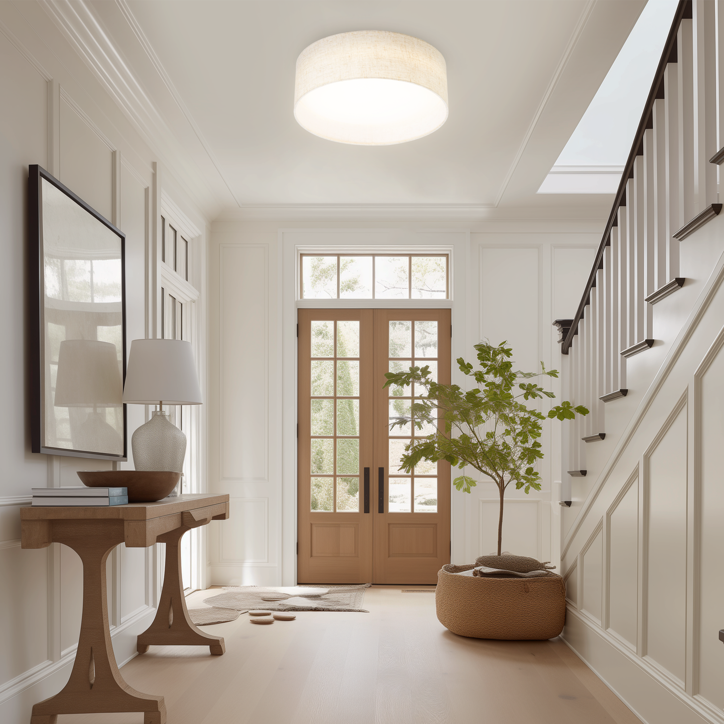 Aeris 10inch LED Flush Mount Ceiling Light with Fabric Shade 5CCT Dimmable