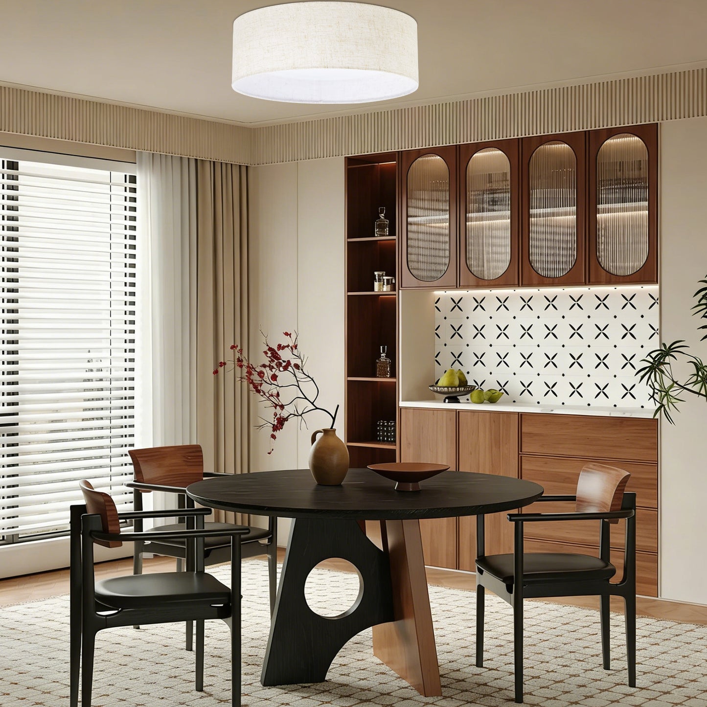 Aeris 10inch LED Flush Mount Ceiling Light with Fabric Shade 5CCT Dimmable