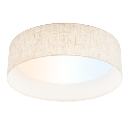 Aeris 16 inch LED Flush Mount Ceiling Light Fabric Shade, 5CCT Dimmable