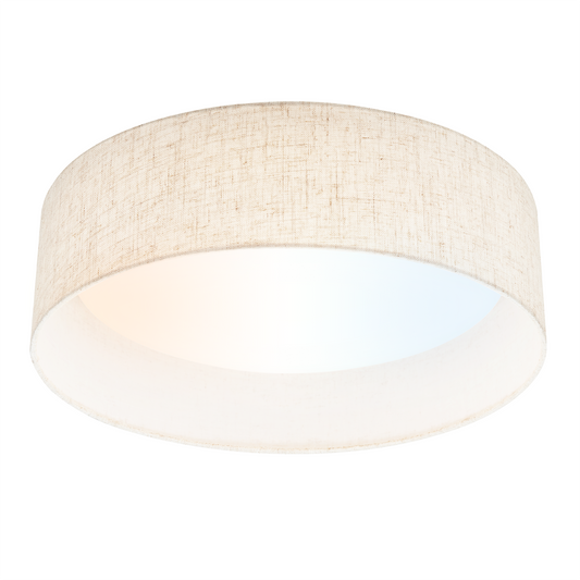 Aeris 16 inch LED Flush Mount Ceiling Light Fabric Shade, 5CCT Dimmable